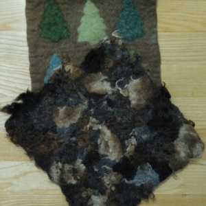Photo of seat pads made by welt felting.