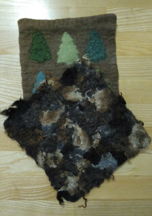 Photo of seat pads made by welt felting.